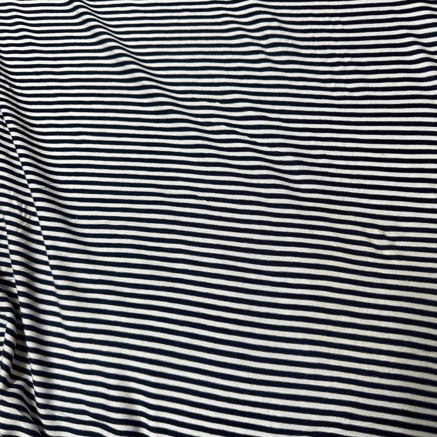 Navy and White 4mm Stripes on Bamboo/Spandex Jersey Fabric - Nature's Fabrics