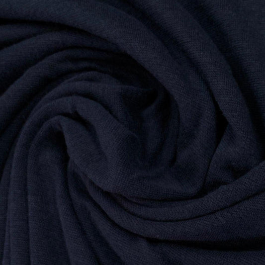 Navy Bamboo/Spandex Rib Knit Fabric - 2x2 - Nature's Fabrics