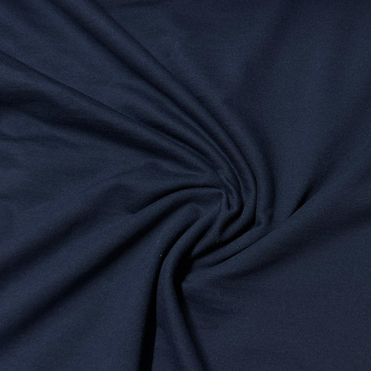 Navy Cotton Fleece Fabric - Nature's Fabrics