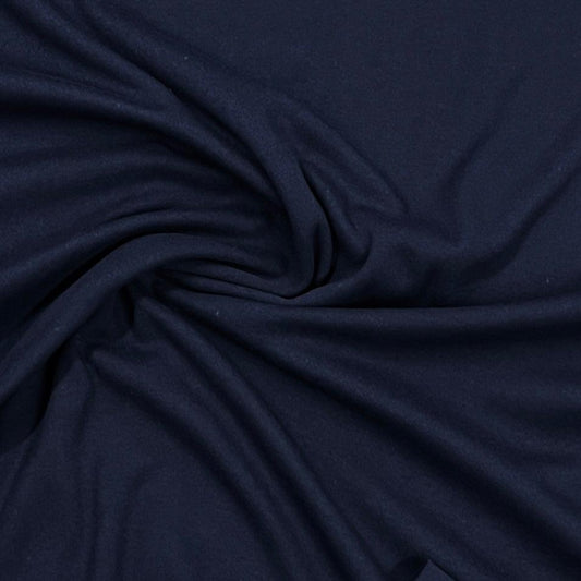 Navy Cotton Interlock Fabric - Nature's Fabrics
