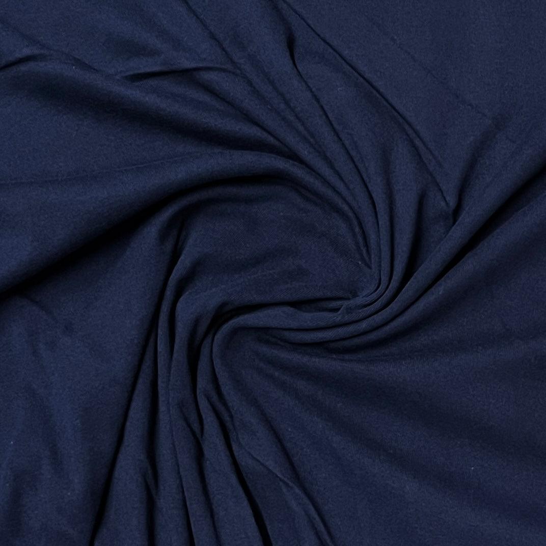 Navy Cotton Rib Knit Fabric - Nature's Fabrics