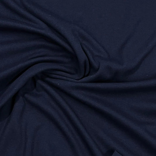 Navy Cotton Stretch French Terry Fabric - Nature's Fabrics