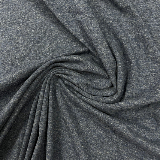 Navy Heather Cotton Jersey Fabric - Nature's Fabrics