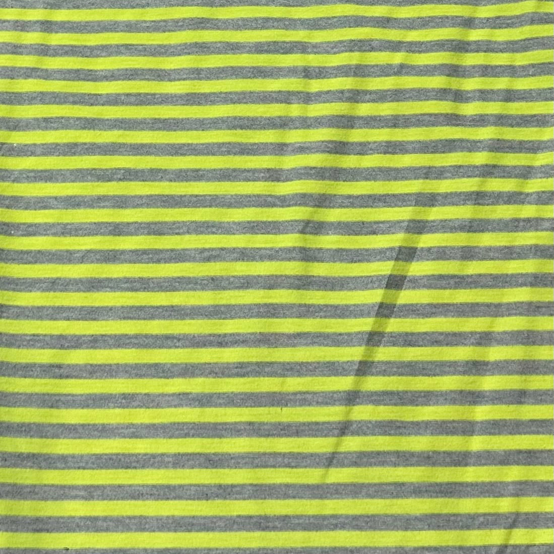 Neon Green and Gray Stripes on Polyester/Spandex Jersey Fabric - Nature's Fabrics