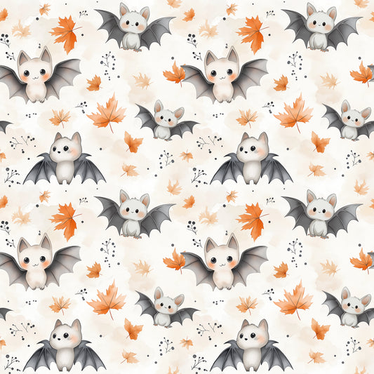 Autumn Bats on Bamboo/Spandex Jersey Fabric