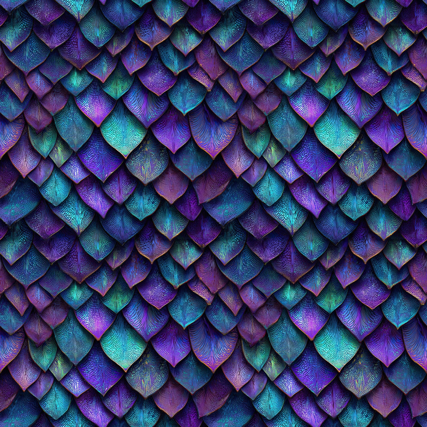 Purple Metal Scales on Bamboo Stretch French Terry Fabric