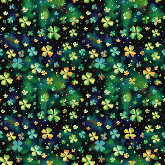 Shamrock Toss on Organic Cotton/Spandex Jersey Fabric