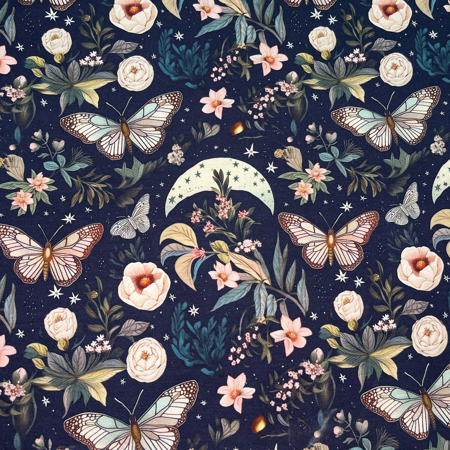 Night Garden on Bamboo/Spandex Jersey Fabric - Nature's Fabrics