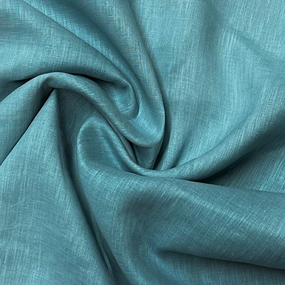 Nile Blue Linen Woven Fabric - 140 GSM - Nature's Fabrics