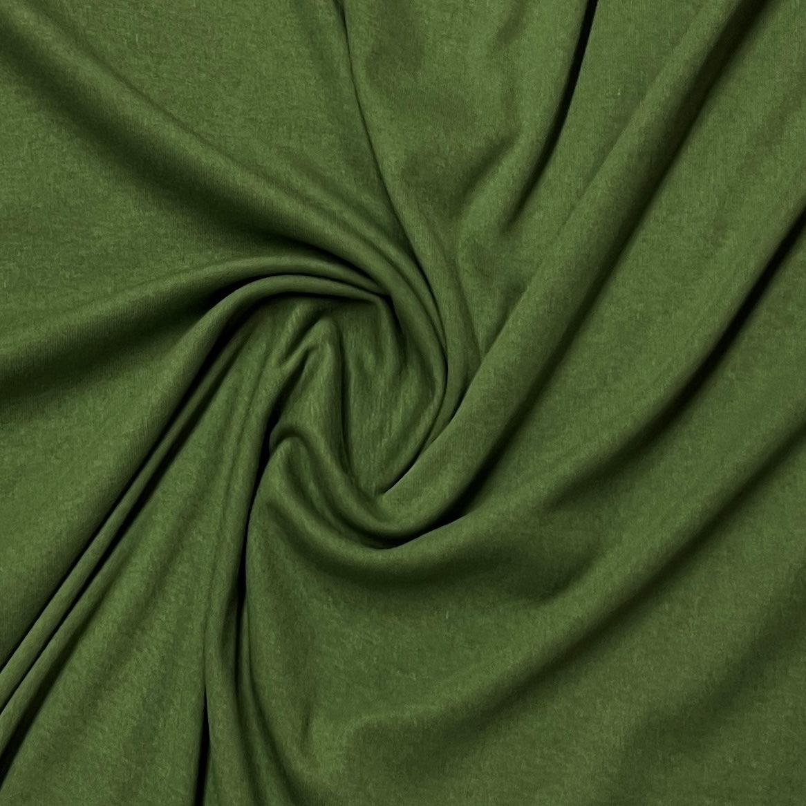 Olive Cotton Rib Knit Fabric - Nature's Fabrics