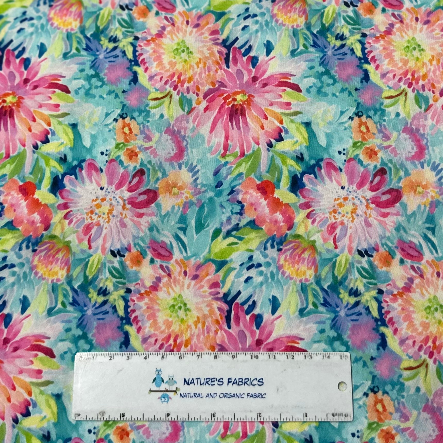 Painted Dahlias 1 mil PUL Fabric - Made in the USA - Nature's Fabrics