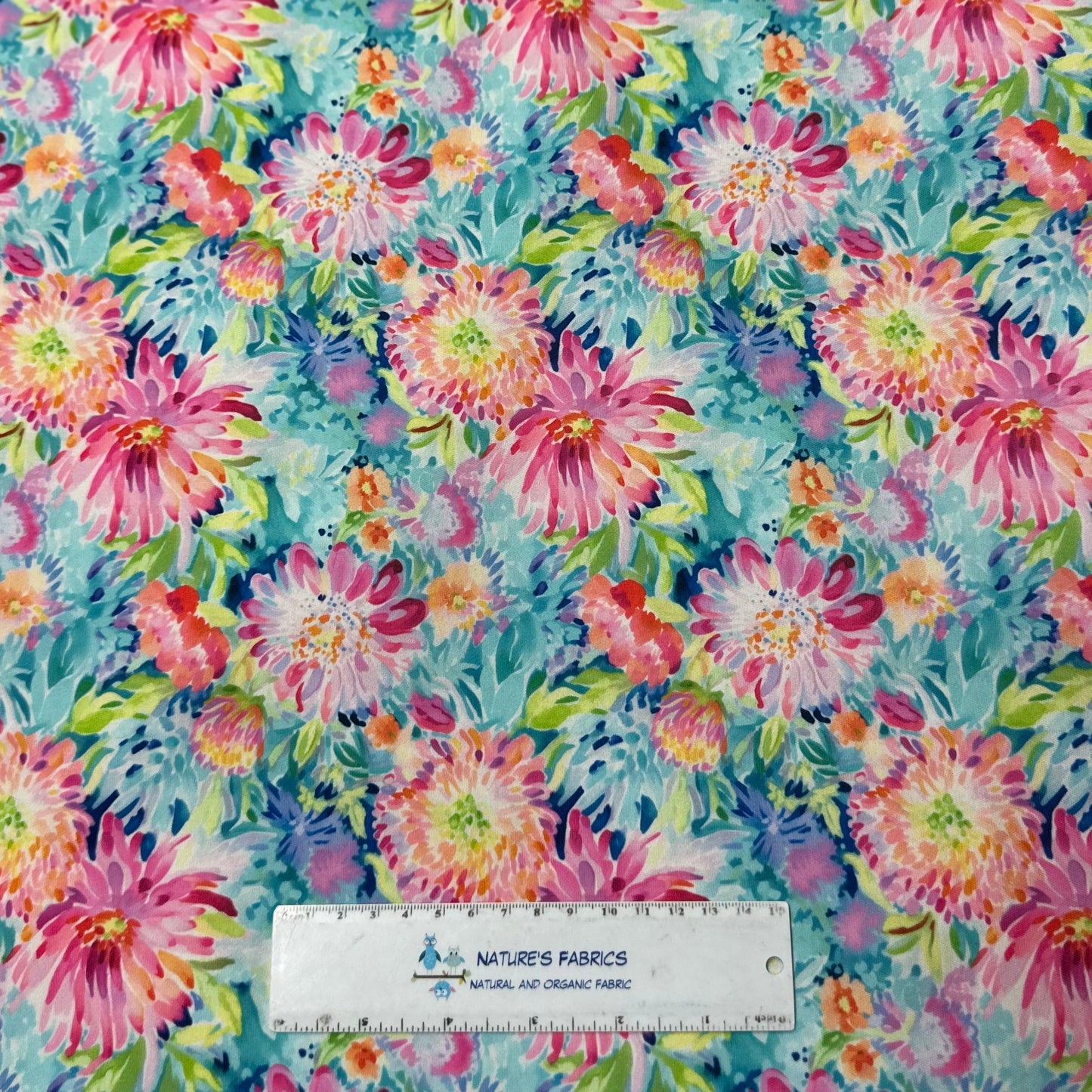 Painted Dahlias 1 mil PUL Fabric - Made in the USA - Nature's Fabrics