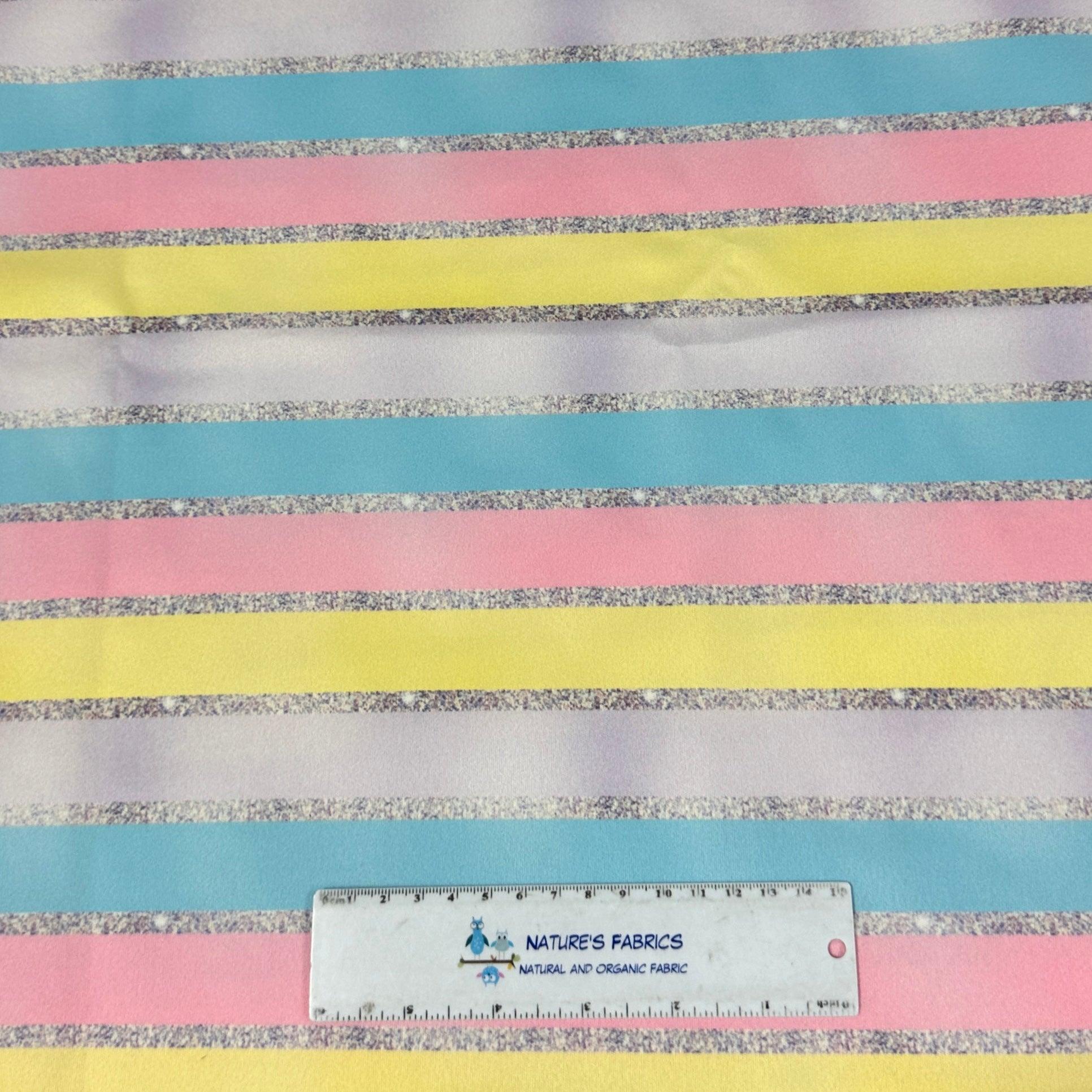 Pastel Glitter Stripe 1 mil PUL Fabric - Made in the USA - Nature's Fabrics