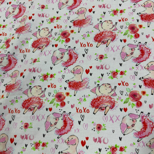Pigs in Tutu's Cotton/Spandex Jersey Fabric - Nature's Fabrics