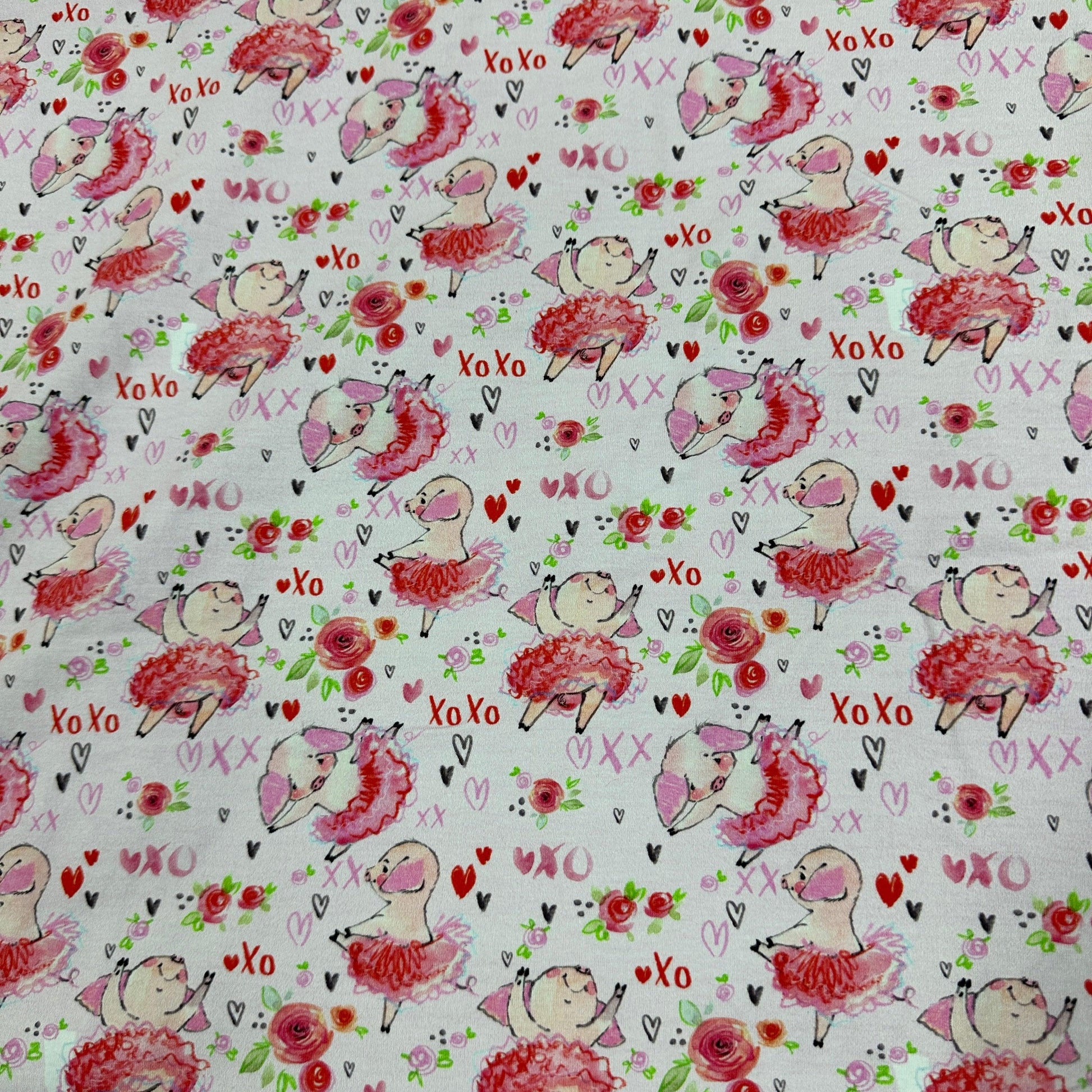 Pigs in Tutu's Cotton/Spandex Jersey Fabric - Nature's Fabrics