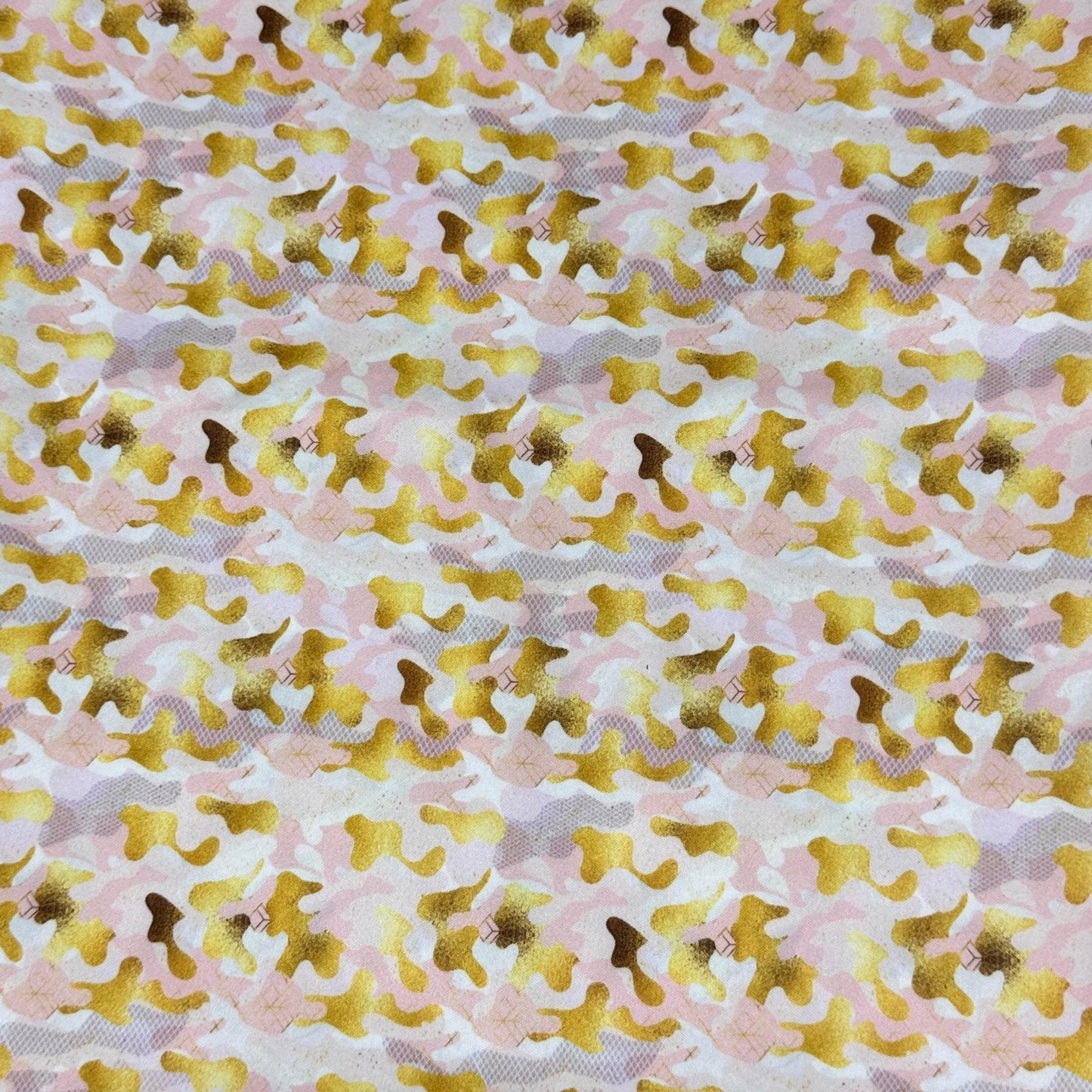 Pink and Gold Camo 1 mil PUL Fabric - Made in the USA - Nature's Fabrics