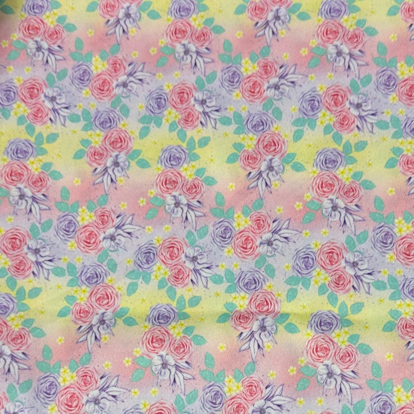 Pink and Purple Roses 1 mil PUL Fabric - Made in the USA - Nature's Fabrics