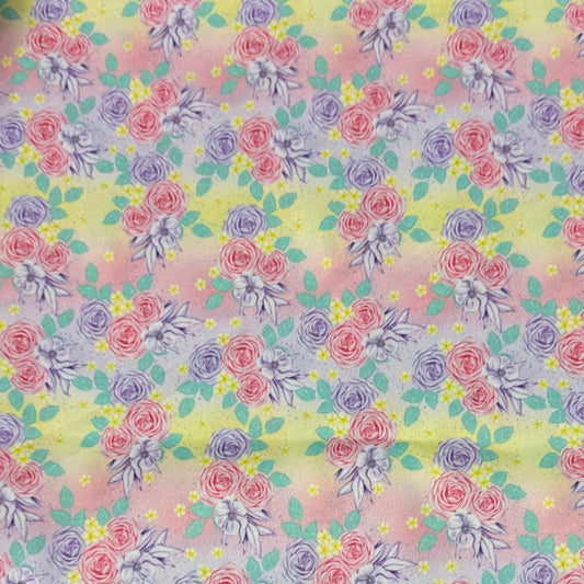 Pink and Purple Roses 1 mil PUL Fabric - Made in the USA - Nature's Fabrics