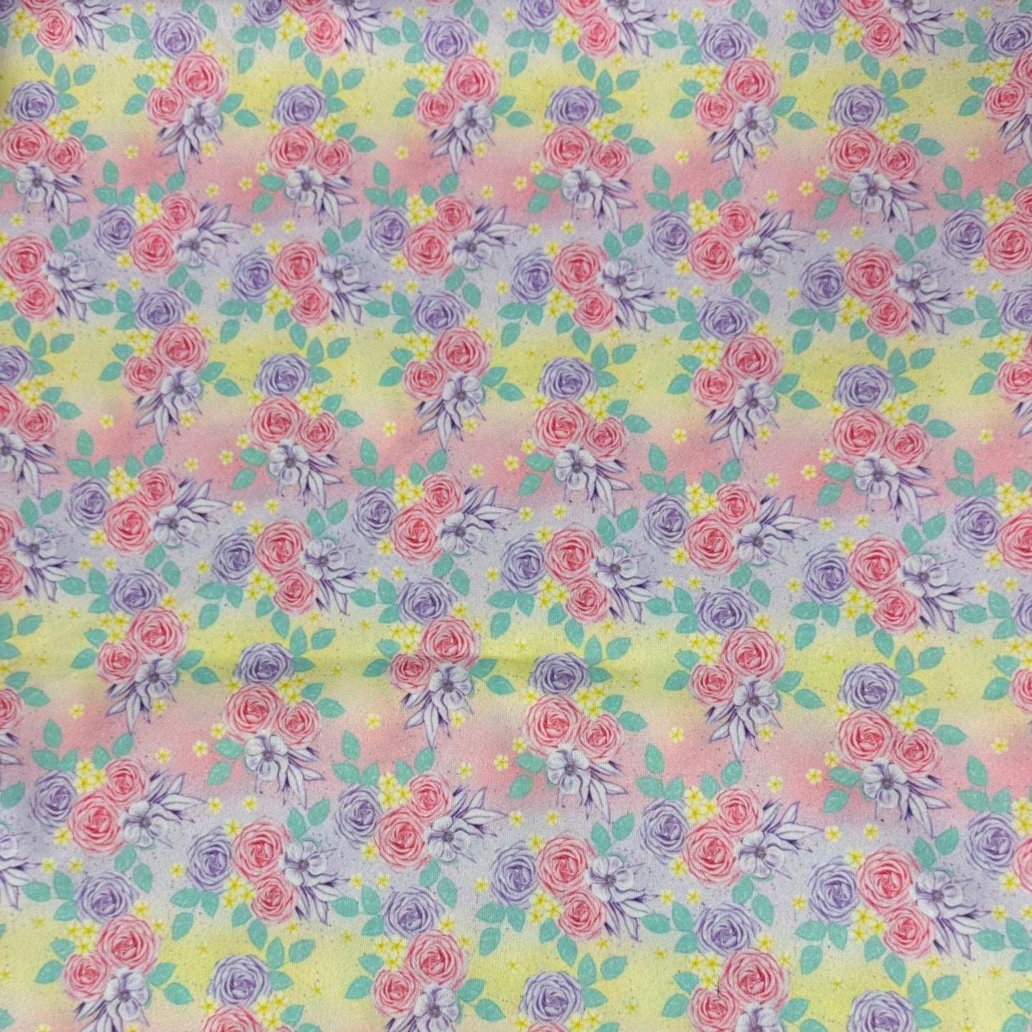 Pink and Purple Roses 1 mil PUL Fabric - Made in the USA - Nature's Fabrics