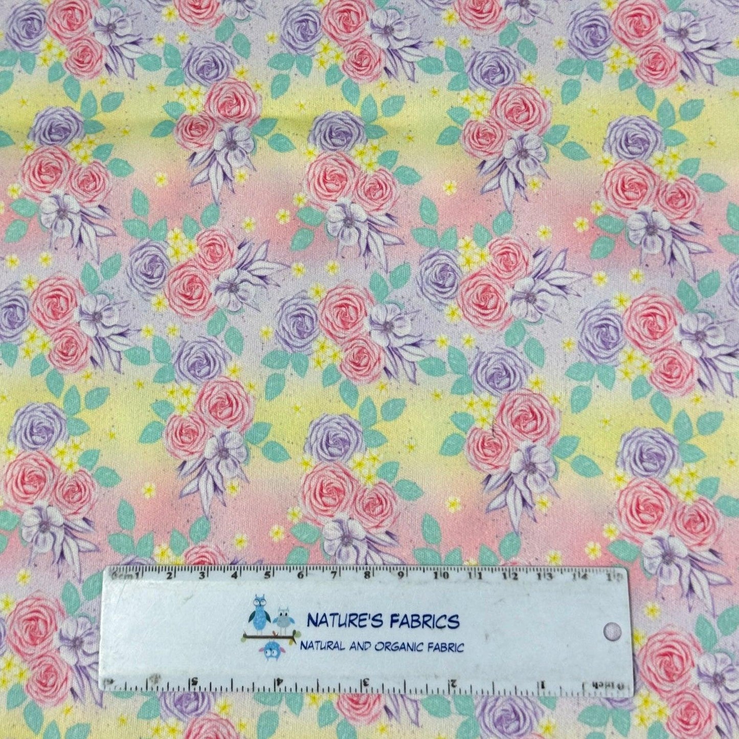 Pink and Purple Roses 1 mil PUL Fabric - Made in the USA - Nature's Fabrics