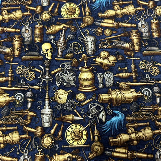 Pirate Weapons on Organic Cotton/Spandex Jersey Fabric - Nature's Fabrics