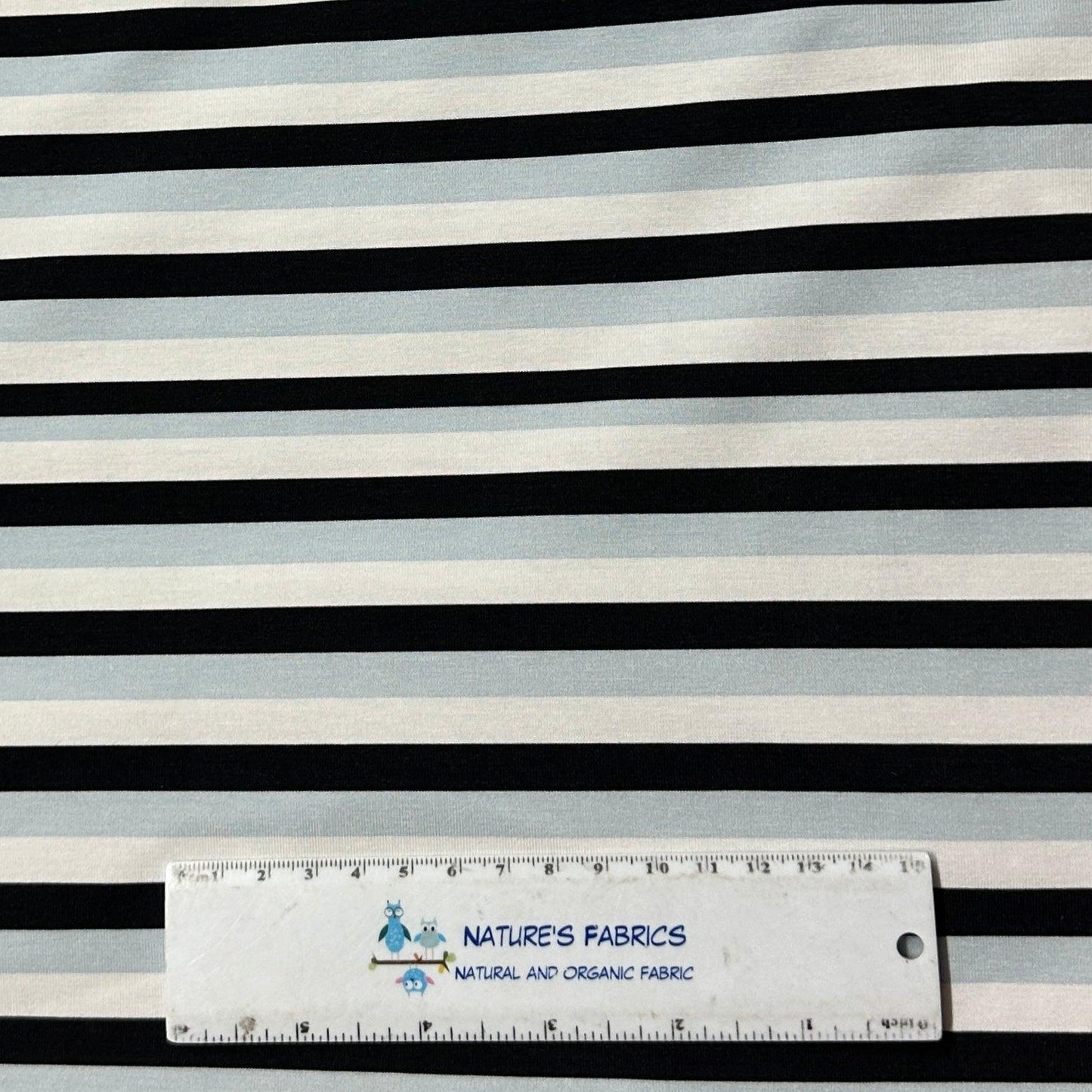 Polar Fun Stripes on Bamboo/Spandex Jersey Fabric - Nature's Fabrics