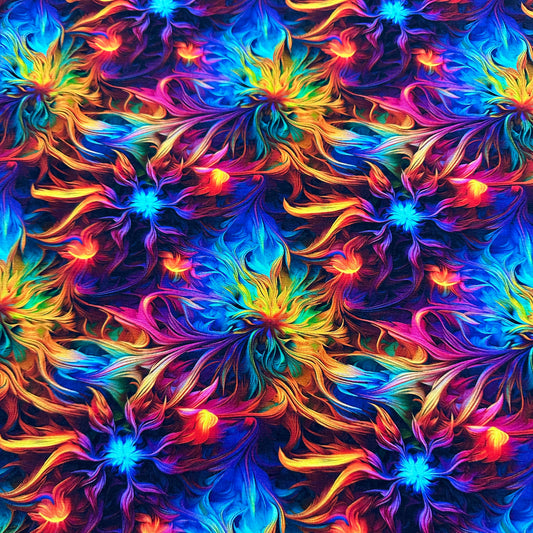 Psychedelic Brush Strokes on Bamboo/Spandex Jersey Fabric - Nature's Fabrics