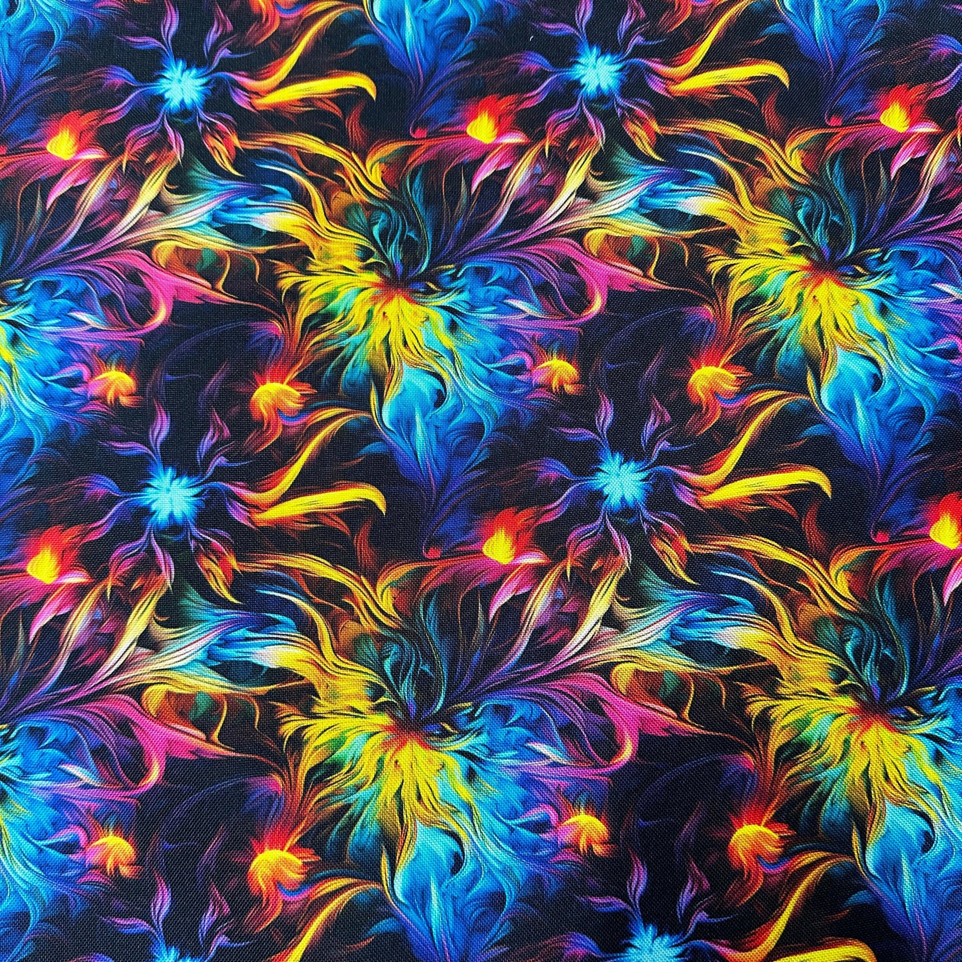 Psychedelic Brush Strokes on Canvas Fabric - Waterproof - Nature's Fabrics