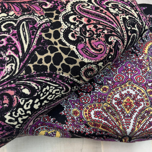 Purple Paisley Polyester/Spandex Jersey Fabric- Bundle G43 - Nature's Fabrics