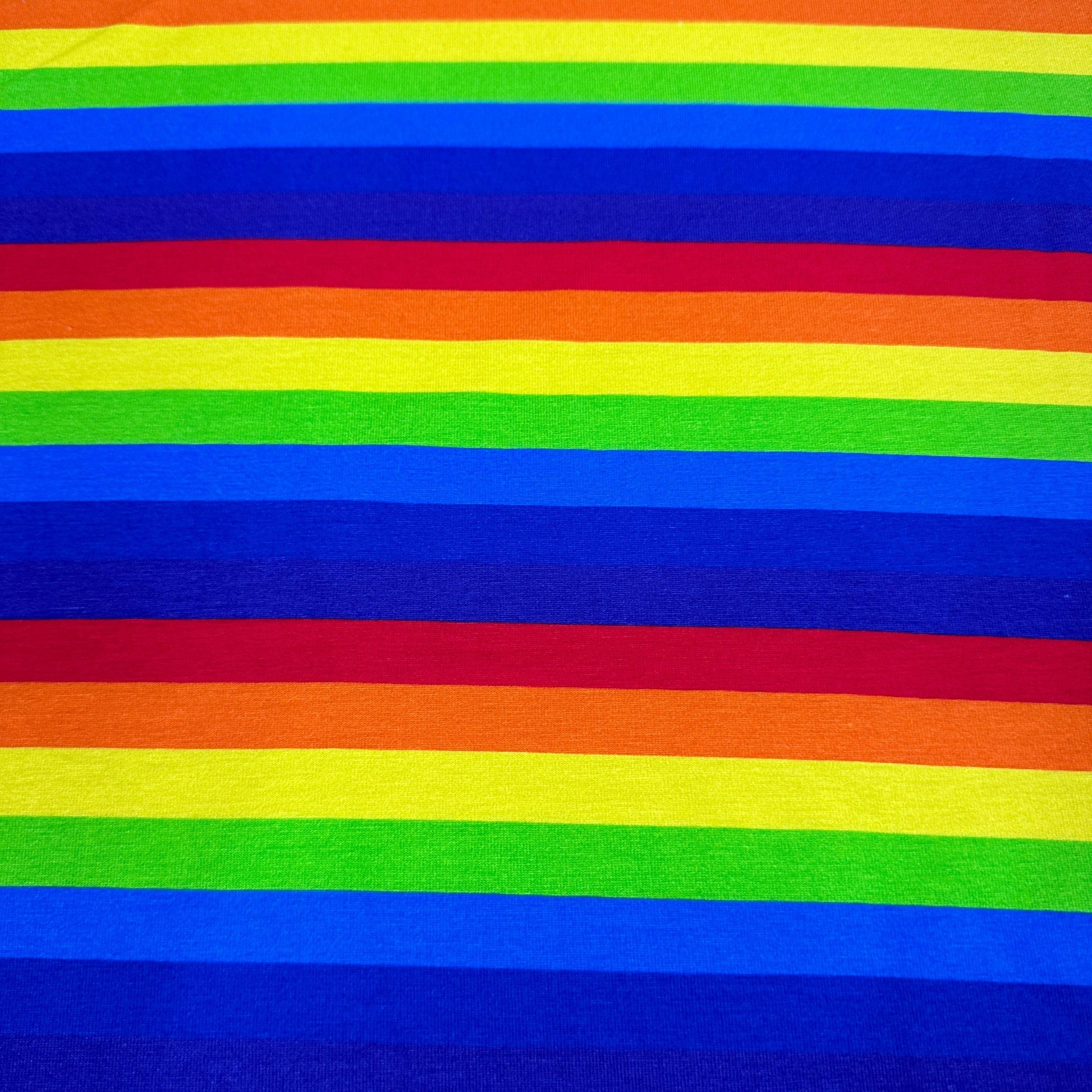 Rainbow Stripe on Bamboo/Spandex Jersey Fabric - Nature's Fabrics