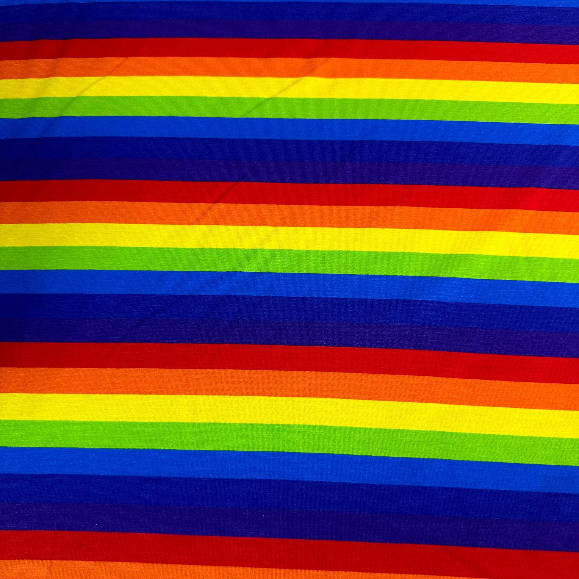 Rainbow Stripe on Bamboo/Spandex Jersey Fabric - Nature's Fabrics