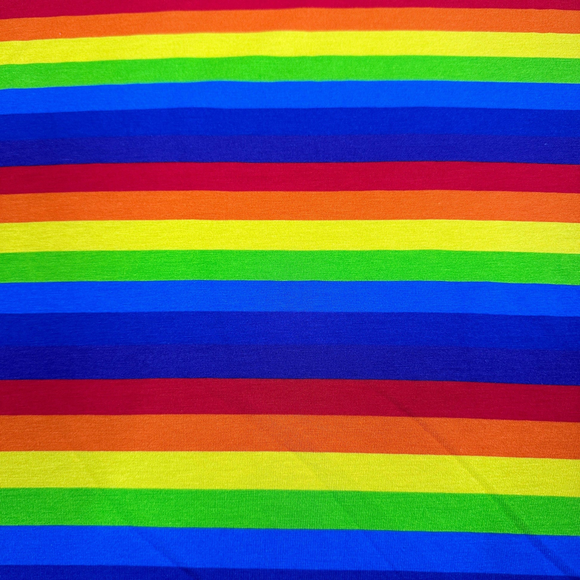 Rainbow Stripe on Bamboo/Spandex Jersey Fabric - Nature's Fabrics