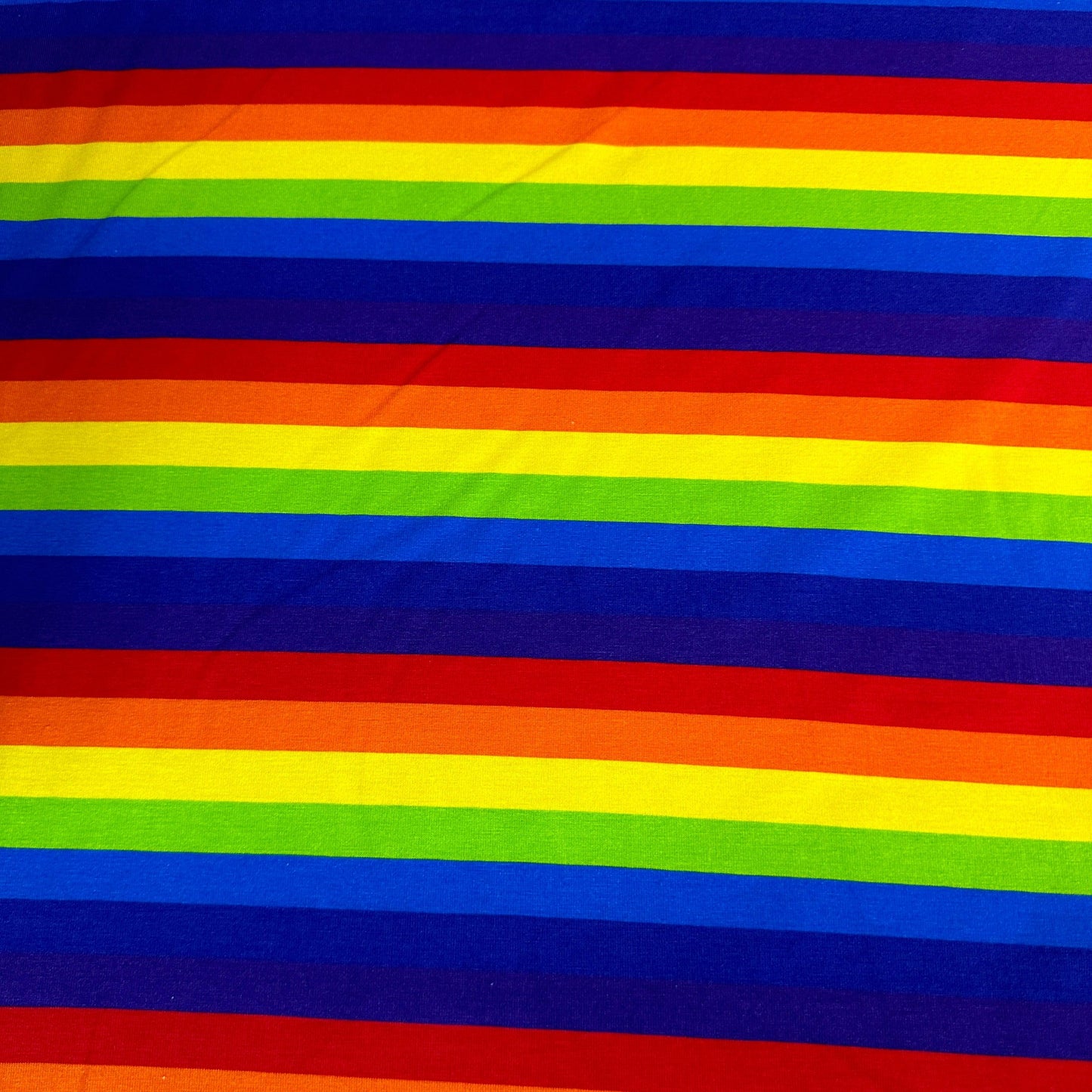 Rainbow Stripe on Bamboo/Spandex Jersey Fabric - Nature's Fabrics