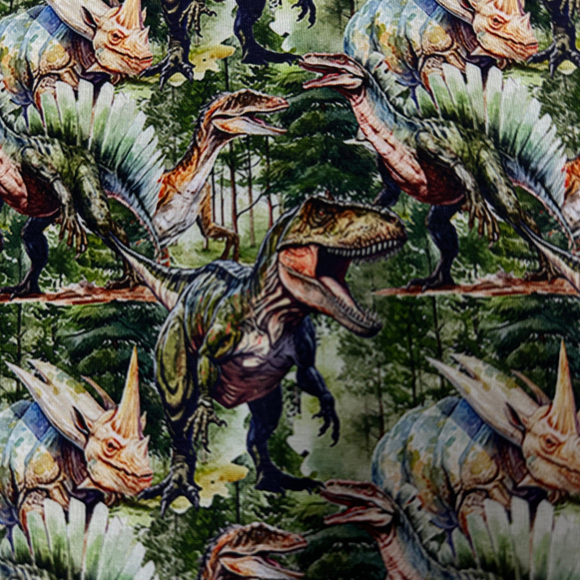 Real Dinos on Bamboo/Spandex Jersey Fabric - Nature's Fabrics