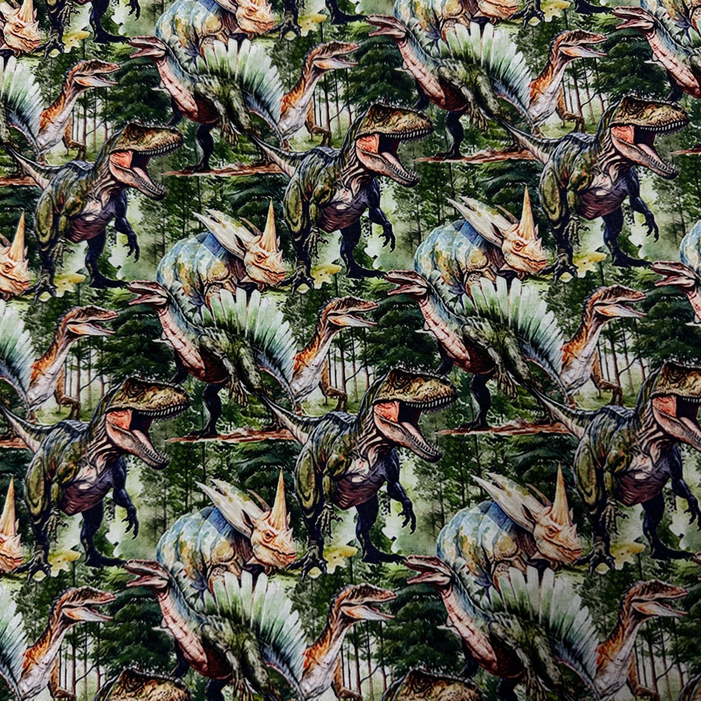 Real Dinos on Bamboo/Spandex Jersey Fabric - Nature's Fabrics