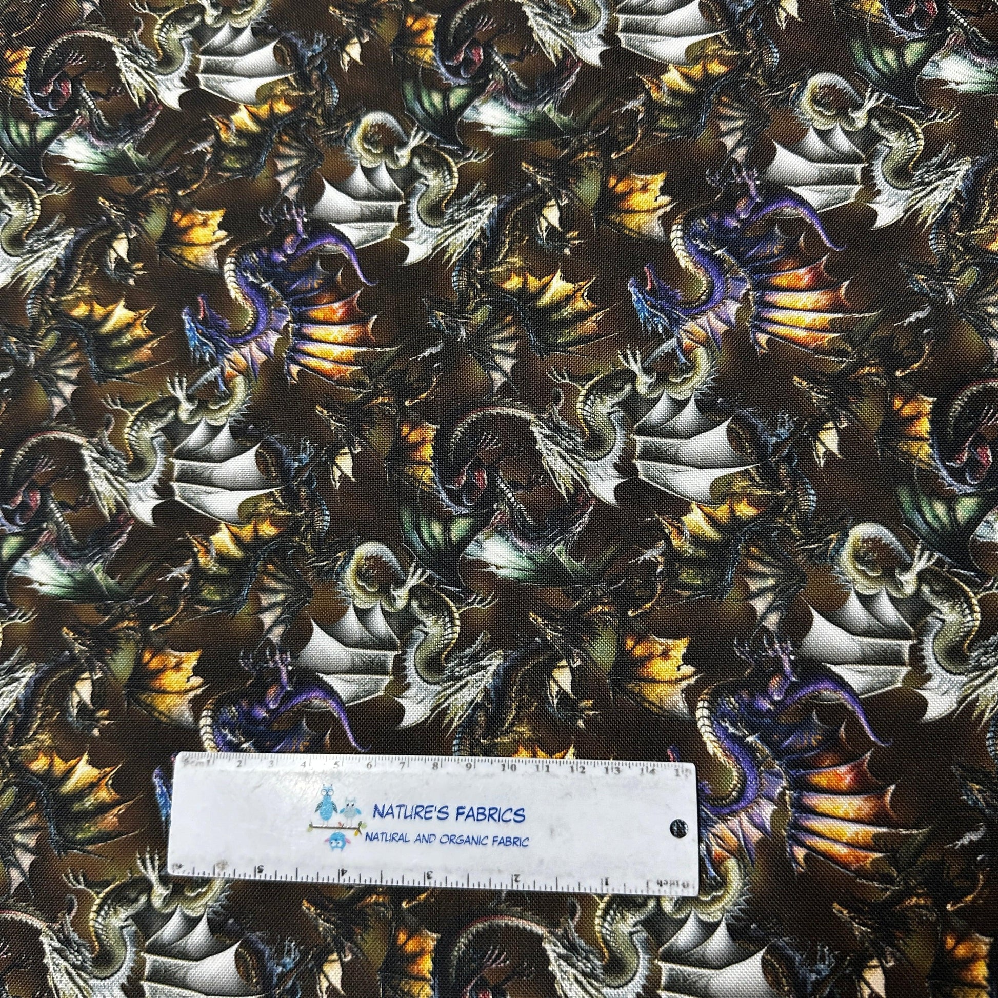 Real Dragon Toss on Canvas Fabric - Waterproof - Nature's Fabrics