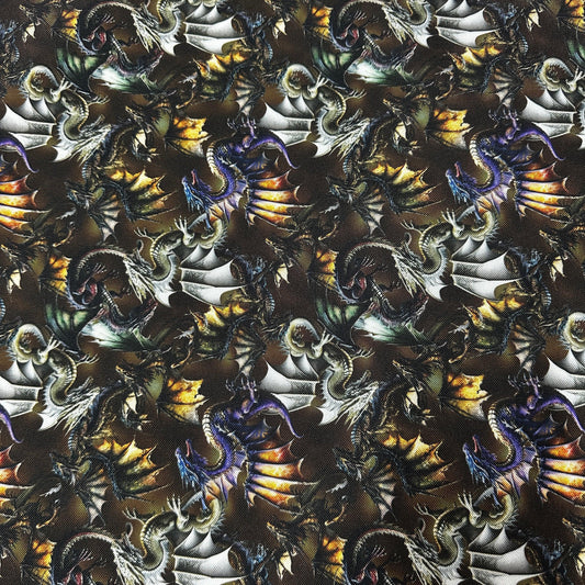 Real Dragon Toss on Canvas Fabric - Waterproof - Nature's Fabrics