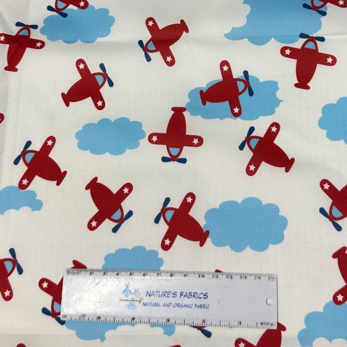 Red Airplanes 1 mil PUL Fabric - Made in the USA - Nature's Fabrics