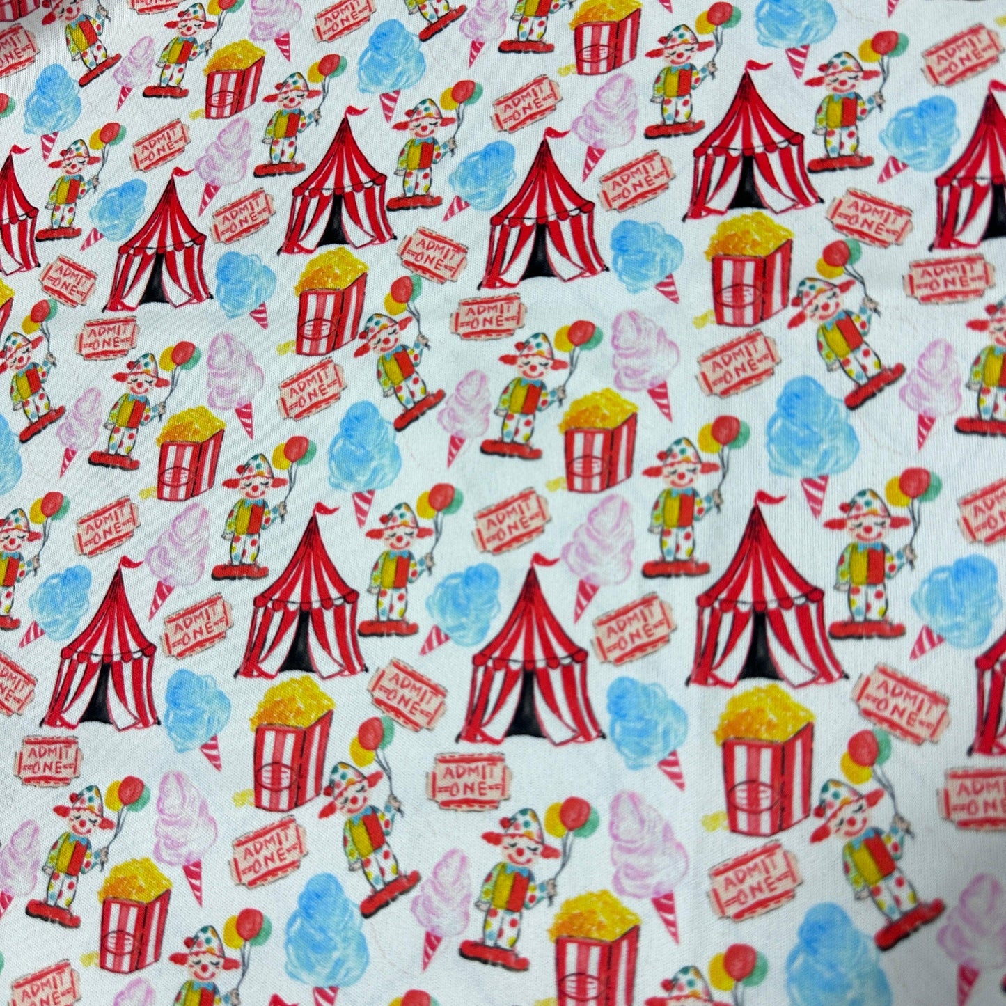 Red and White Circus 1 mil PUL Fabric - Made in the USA - Nature's Fabrics