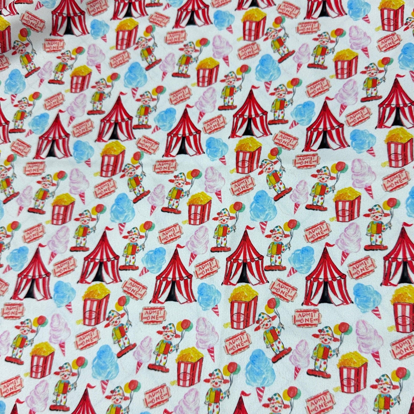 Red and White Circus 1 mil PUL Fabric - Made in the USA - Nature's Fabrics