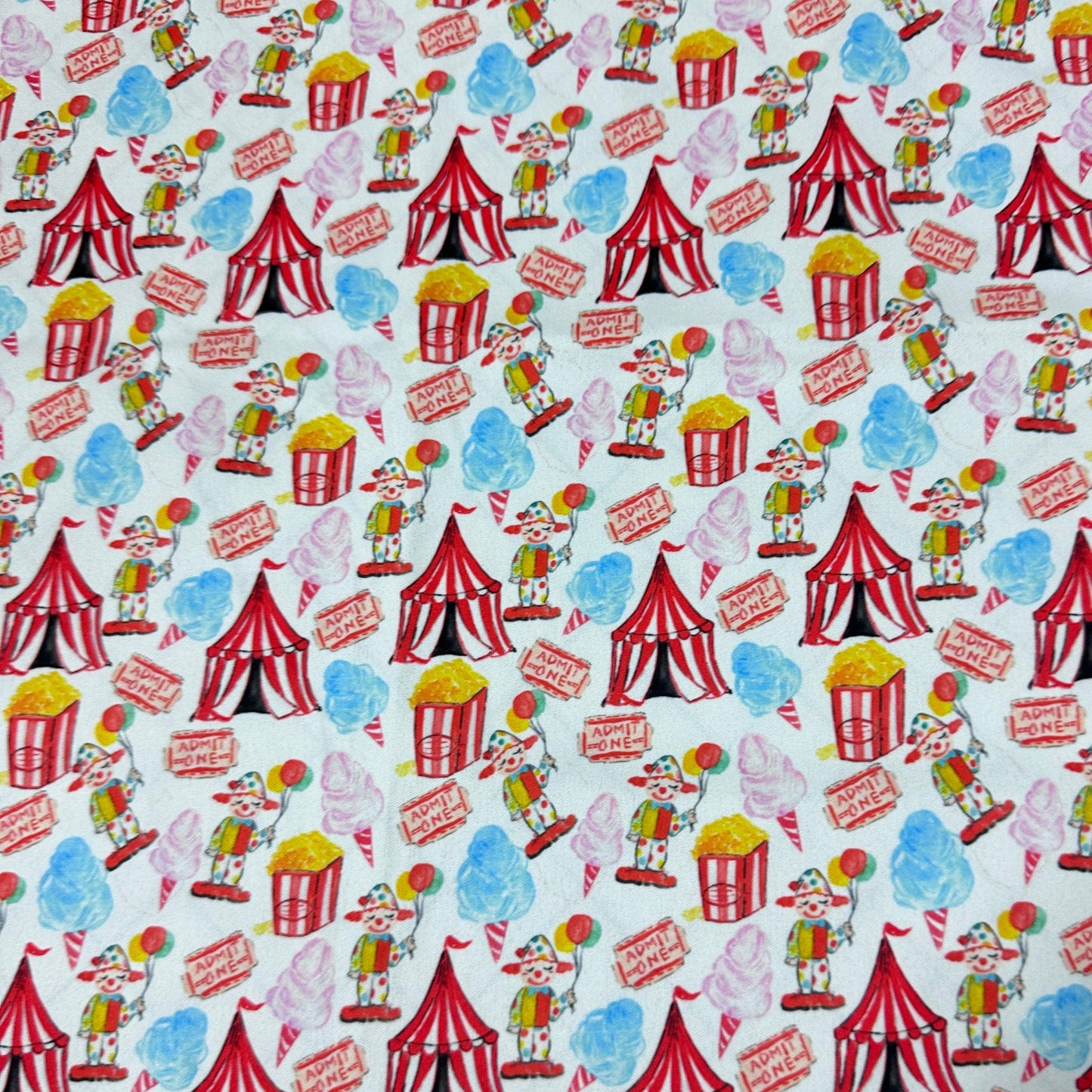 Red and White Circus 1 mil PUL Fabric - Made in the USA - Nature's Fabrics