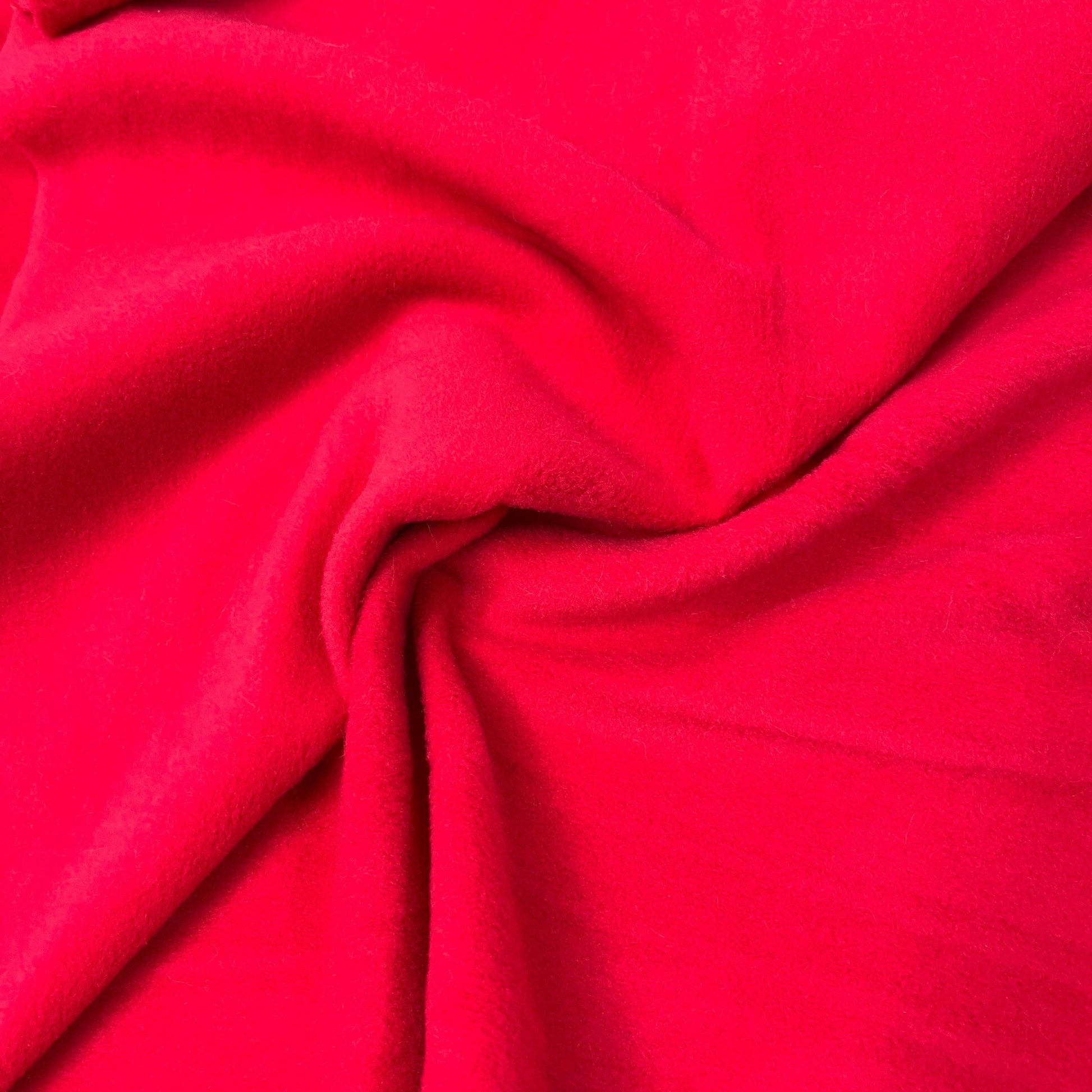 Red Polyester/Spandex Fleece Fabric