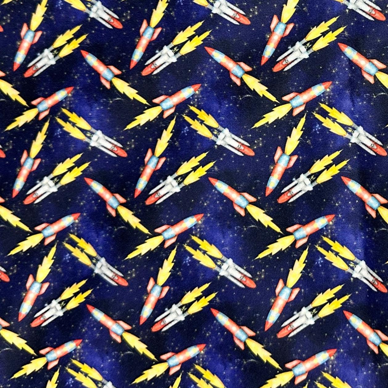 Rockets on Navy 1 mil PUL Fabric - Made in the USA - Nature's Fabrics