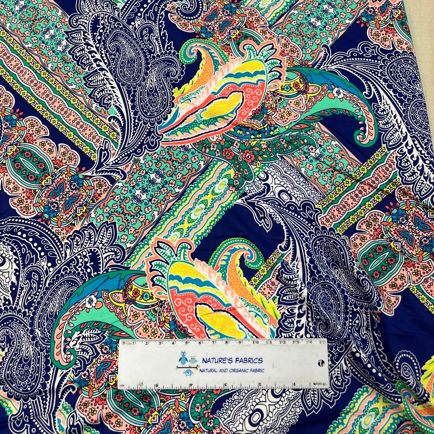 Royal Paisley on Nylon/Polyester/Spandex Jersey Fabric - Nature's Fabrics