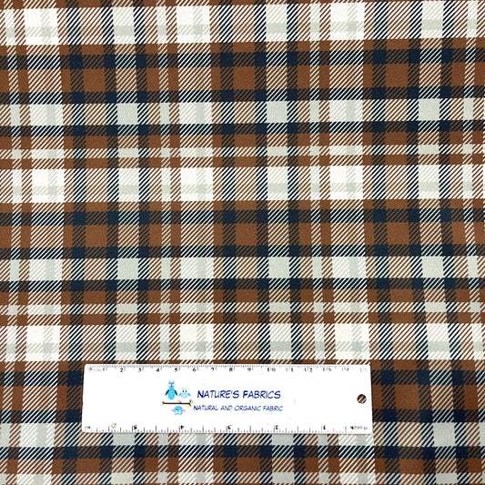Rust Plaid 1 mil PUL Fabric - Made in the USA - Nature's Fabrics