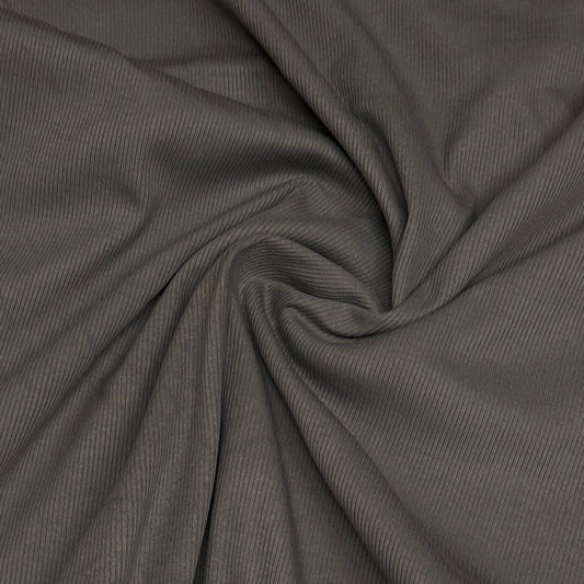 Silver Cotton/Spandex Rib Knit Fabric - 2x1 - Nature's Fabrics