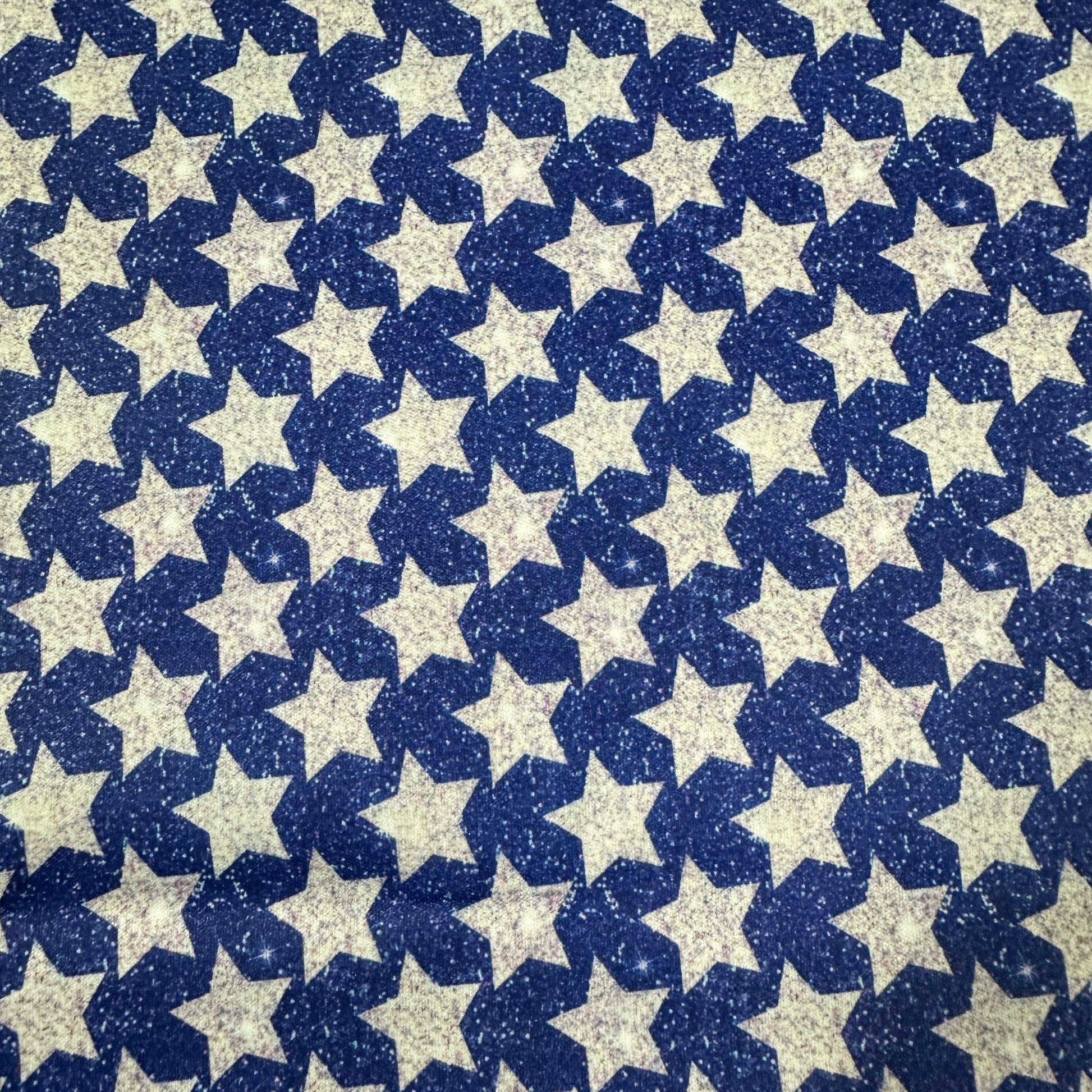 Silver Stars on Blue 1 mil PUL Fabric - Made in the USA - Nature's Fabrics