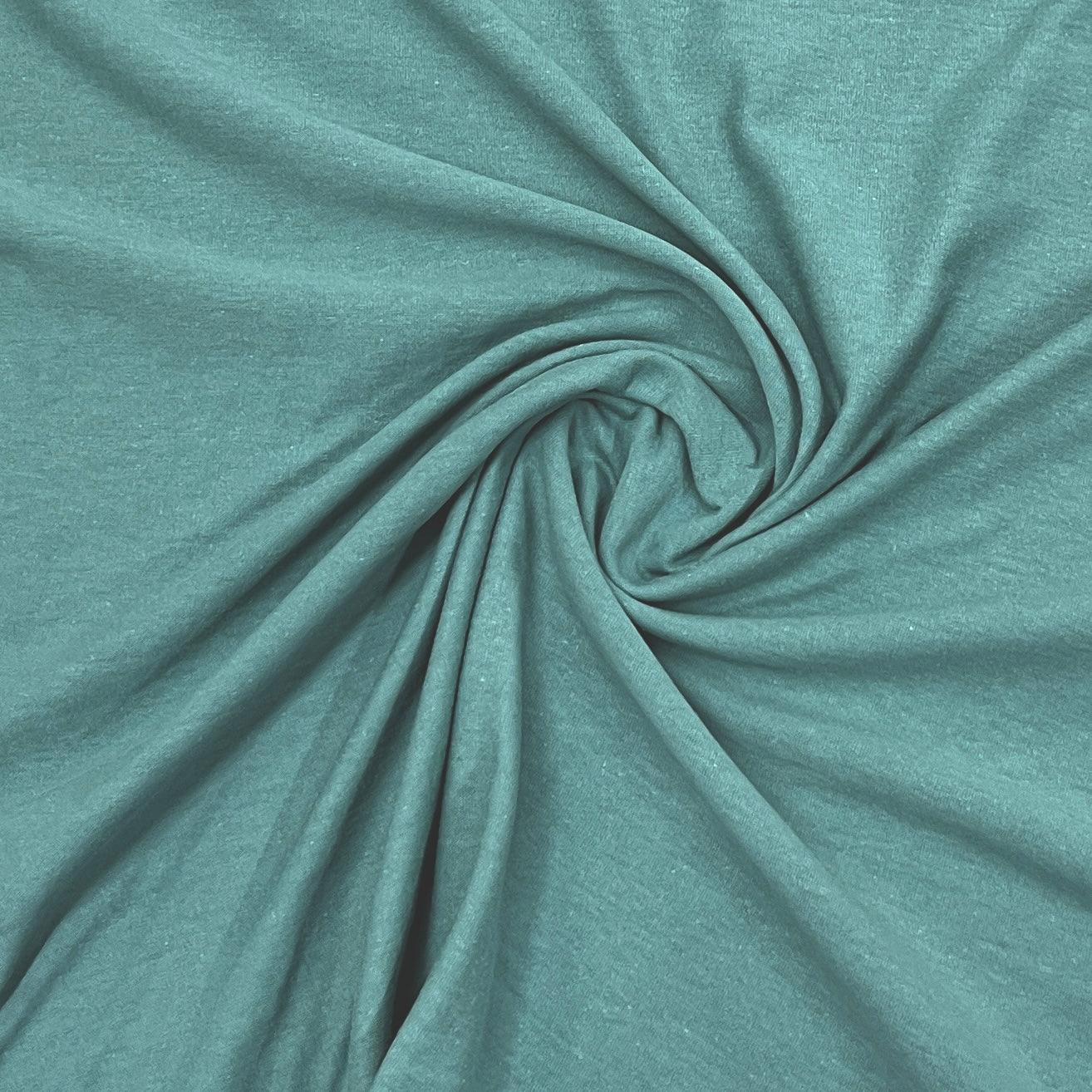Smokey Teal Organic Cotton Jersey Fabric - 200 GSM- Grown in the USA - Nature's Fabrics
