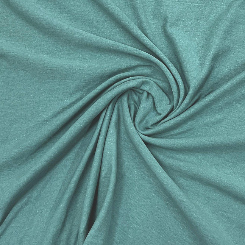Smokey Teal Organic Cotton Jersey Fabric - 130 GSM - Grown in the USA