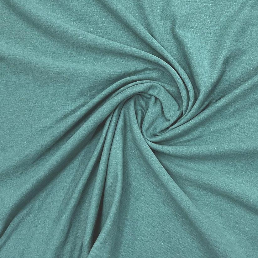 Smokey Teal Organic Cotton Rib Knit Fabric - Grown in the USA - 150 GSM - Nature's Fabrics